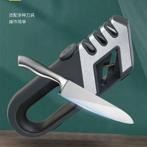 Afilador de cuchillos estilo alemán de acero inoxidable, herramienta manual de afilado multi-grano para cuchillos de cocina y tijeras - Product Image 4