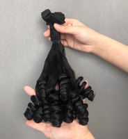 Lots de Cheveux Brésiliens Naturels Super Double Drawn Funmi Curl en Gros, Extensions de Cheveux Humains Vierges à 100% pour Tissage, Cheveux Bouclés Printaniers