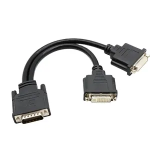 Câble répartiteur vidéo adaptateur Y 30cm DMS-59 59 broches vers 2 DVI 24 + 5 mâle vers femelle pour ordinateur hôte carte graphique double câble vidéo