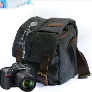 Sac à bandoulière pour appareil photo en toile résistant à l'eau avec garniture en cuir, fabriqué sur mesure par une usine BSCI - Product Image 2
