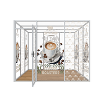 Stand d'exposition modulaire personnalisé 10x10 pieds avec mur transparent imprimé, en aluminium, portable