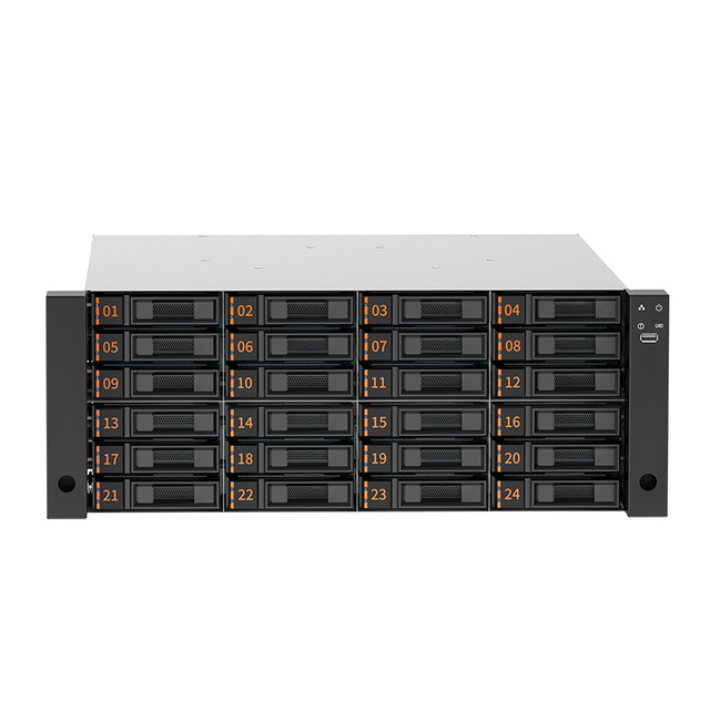 MAIWO 4U24 Bays Single Control NAS Storage Server with SAS/SATA HDD/SSD Network Port Enclosure NAS Docking