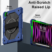 Étui antichoc 360 Armor pour iPad Air 11 M3 2025 M2 2024 avec support rotatif pour stylet, dragonne et bandoulière, adapté aux enfants