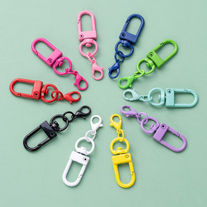 Màu sắc Snap móc kim loại Keychain chia vòng chìa khóa với chuỗi DIY Túi Khóa Phụ Kiện Bán buôn Dog Clips D keyrings - Product Image 2