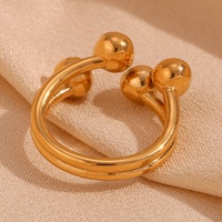 Bague Fleur Plaquée Or PVD Audacieuse et Minimaliste Dreamshow, Bague Empilable en Acier Inoxydable, Bijou Garanti