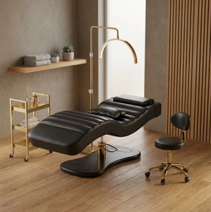 Lit de beauté haut de gamme pour centre de beauté, lit de soin SPA, lit facial de haute qualité, design moderne et courbé - Product Image 1