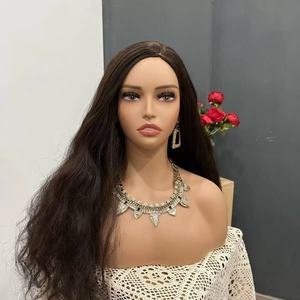 Cabeza de Maniquí para Exhibición de Pelucas, Cabeza de Maniquí Femenina con Hombros, Maquillaje Realista, Soporte para Pelucas, Cabeza para Peinado - Product Image 1