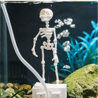Squelette dansant transfrontalier imprimé en 3D PLA, diffuseur de bulles et ornement d'aquarium moderne et minimaliste