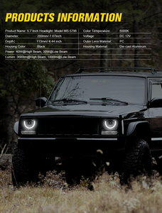 Projecteur de phare LED 5x7 pouces pour <span class=keywords><strong>Chevrolet</strong></span> <span class=keywords><strong>El</strong></span> <span class=keywords><strong>Camino</strong></span> Malibu LUV Truck, pour Toyota Land Cruiser Jeep Wrangler YJ Ford F150 - Product Image 3