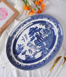 Service de table en porcelaine bleue classique de haute qualité du fabricant d'usine – Assiettes à steak et bols à soupe à prix abordable - Product Image 4