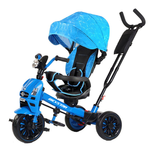 Yimei — tricycle pliable pour bébé 4 en 1, jouet musical, poussette, vélo avec canopée, pour bébé d'un an, vente en gros, 2021 Yimei - Product Image 4