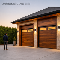 Porte de garage enroulable moderne en aluminium à grain de bois avec panneaux horizontaux pour projets de villas, usines et ateliers