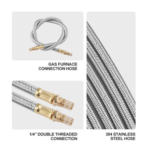Réchaud à tête de gaz à réservoir plat compact avec tuyau d'extension tressé en métal pour une utilisation en extérieur - Product Image 3