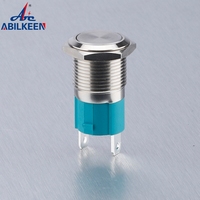 Interrupteur à bouton-poussoir en métal 16MM IP67 étanche 12V LED on OFF interrupteur d'alimentation à bouton-poussoir à verrouillage avec borne à souder à 2 broches