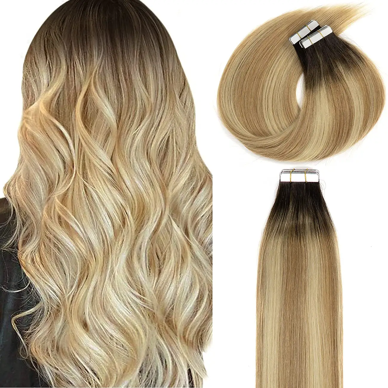 Wholesale Tape in Hair Extensions 100Human Hair from Russia Silky Smooth Double Sided Stickness Seamless Tape-in Hair extension