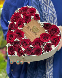 Bulk Supply Floral Heart-Shaped Cardboard Boxes with <b>Window</b> Embossed and Matt Laminated Flower Packaging Boxes - Product Image 1