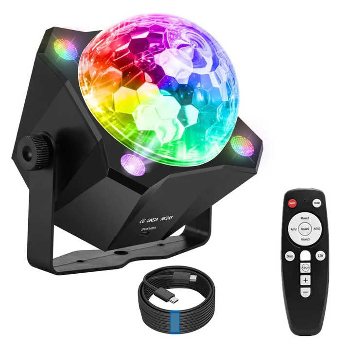 DJ Disco Ball Party Light LED Color UV Strobe Light Dance Party