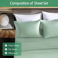 Ensemble de draps de lit 4 pièces en viscose de bambou biologique certifiée Oeko-Tex 300TC, écologique et luxueux, vente en gros
