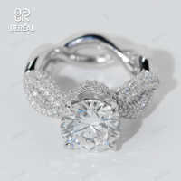 Anillo Solitario de Diamante Cultivado en Laboratorio de 8.2ct, Nuevo Diseño, Certificado IGI, Plata de Ley 925, Anillos de Compromiso con Diseño de Vid Trenzada, Joyería Fina