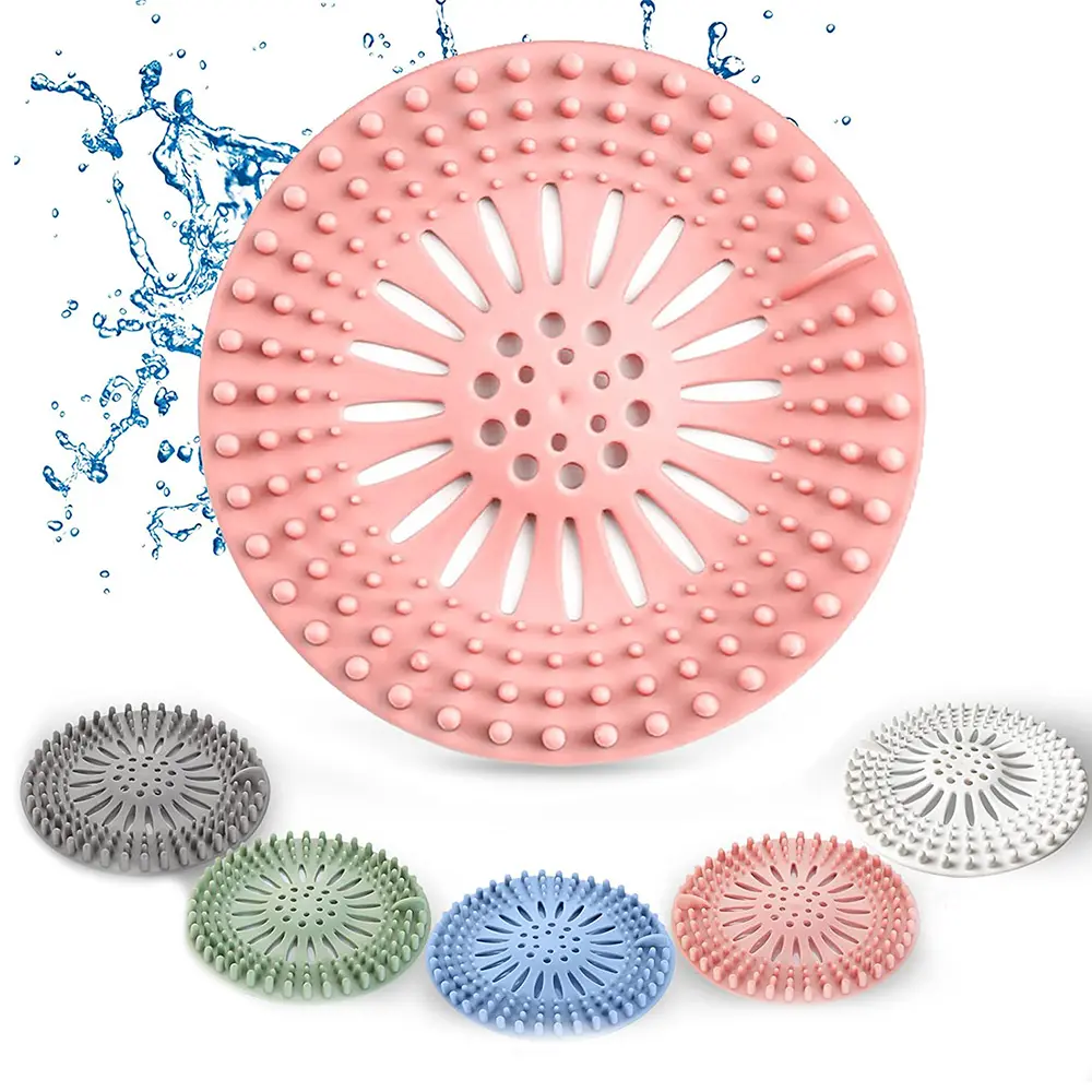 Round Kitchen Sink Strainer Bathroom Shower Bath Stopper Drain Cover Hair Trap Soft Rubber Drain Hair Catcher