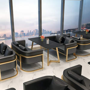 طقم طاولة وكراسي معدنية بتصميم اسكندنافي بسيط للمقاهي والمطاعم الغربية وقاعات الاجتماعات والبارات التجارية - Product Image 3