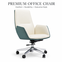 Chaise de bureau exécutive ergonomique élégante, revêtement en cuir PU, pivotante, réglable en hauteur, confortable, chaise de patron