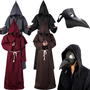 Venta al por mayor <span class=keywords><strong>de</strong></span> Halloween <span class=keywords><strong>bruja</strong></span> Cosplay monje fraile bata chal mujeres hombres ropa escenario sacerdote renacimiento medieval <span class=keywords><strong>disfraz</strong></span> - Product Image 4