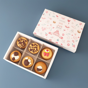 Boîte à pâtisserie pliable en carton en gros avec 6 compartiments pour cupcakes, biscuits, desserts, sushis et autres produits de boulangerie - Product Image 2