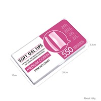 Capsules d'ongles artificiels semi-translucides, couvrance complète et partielle, formes carrée moyenne, stiletto, amande, cercueil, en gel souple