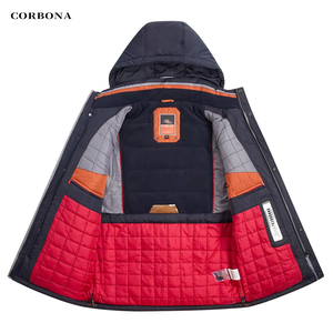 Corbona của nam giới thường Mùa Đông Áo khoác dày dài áo Gió Áo khoác dây kéo navyblue cho thời tiết lạnh đẹp CHA món quà cho chồng - Product Image 6