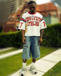 <span class=keywords><strong>T</strong></span>-<span class=keywords><strong>shirt</strong></span> Personalizzata Yingling Spalla Scivolata Stampa Serigrafica Heavyweight 100% Cotone Boxy Cropped Oversize - Product Image 5