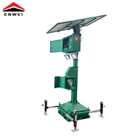 Torre de CCTV Portátil con Energía Solar, Paneles Solares de 420W, Batería de Litio, Mástil Manual de 4m para Seguridad en Almacenes Exteriores
