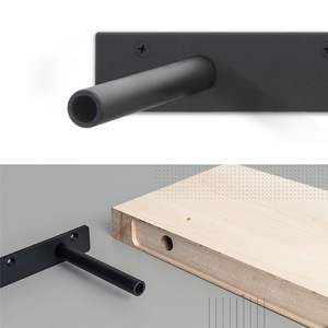 JAYA Black Steel Concealed Floating <strong>Shelf</strong> <strong>Bracket</strong> Hidden Wall Mount Support <strong>Rods</strong> for Wood <strong>Shelves</strong> Bathroom Kitchen Storage - Product Image 3