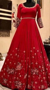 Trendy Stylish Beautiful <b>Floor</b> Length Dress Applique Work Party Wedding Elegant Ethnic Outfit - Product Image 2