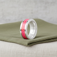 Bague classique en céramique blanche de 8 mm pour homme/femme, incrustation d'opale rose, ajustement confortable, alliance de mariage, bijoux d'anniversaire