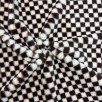 Tissu en peluche doux à motif d'échiquier imprimé 100% polyester personnalisé pour couverture de bébé, vêtement, jouet, usage domestique