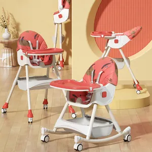 Hot Selling 360 Degree Mocha Grey Plush Outdoor Babi Portable Rocking High Chair Parts For Baby Trolley Horse Toys