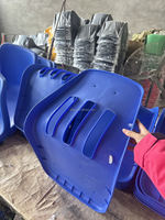 Chaise d'école et de formation empilable OK-519 avec pieds chromés, coque en PP mat et siège rembourré