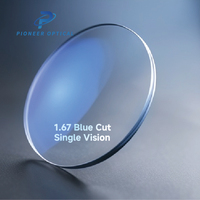 Lentilles de lunettes en résine Pioneer Optical 1.56 1.60 1.67 1.74 anti-lumière bleue HMC, protection UV420, vision simple