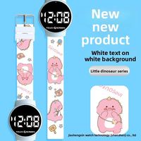 Jam Tangan Digital Plastik LED Minimalis Motif Kartun Kreatif Desain Baru untuk Pelajar Anak-anak Unisex Laki-laki Perempuan