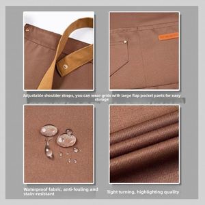 Tablier de cuisine en coton imprimé personnalisé pour femme – Nouveauté été, résistant à l'eau, à l'huile et à la saleté pour le nettoyage - Product Image 4