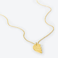 Collier en acier inoxydable plaqué or 18K Best Friend 2 deux pièces Lip Bff Broken Half Split Heart Pendant pour 2 Couples