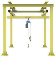 Grue monorail suspendue flexible KBK de 3000 kg avec chariot de guidage, structure en acier robuste, machine de levage montée sur pilier