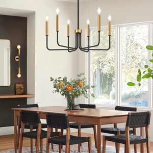 TSINYE <span class=keywords><strong>Lustre</strong></span> antique à 6 lumières, style bougie, style empire, grande branche classique, suspension en <span class=keywords><strong>fer</strong></span> forgé pour salle à manger et salon - Product Image 6