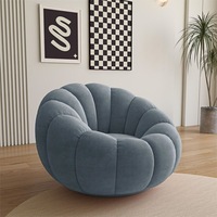 Fauteuil paresseux au design mignon en forme de citrouille, siège rond moelleux en tissu, canapé de sol pour enfants et adultes, chambre, salon, maison