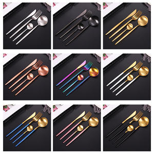 Juego de cubiertos de acero inoxidable 304 portugués, cuchillo, tenedor y cuchara, vajilla occidental, acabado cepillado duradero, mango redondo - Product Image 3