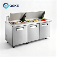 Congélateur à salades pour station de buffet alimentaire, surface intérieure facile à nettoyer, idéal pour le stockage et la présentation des ingrédients à base de salades.