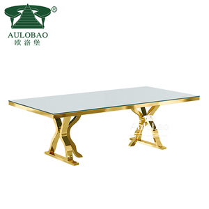 Restaurant Dining Commercial Hotel Furniture Wedding Rectangular Stainless Steel <b>Table</b> Modern Outdoor - Product Image 6