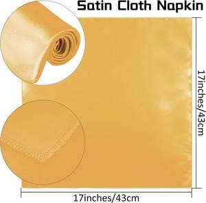 Красочные сатиновые мягкие впитывающие моющиеся скатерти и салфетки для кухни, ресторанов, свадеб, банкетов и праздничного декора - Product Image 3