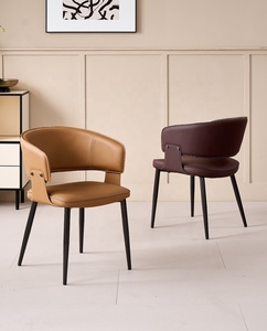 Silla de Comedor Moderna y Cómoda para el Hogar, Silla de Cuero Informal para Restaurante de Hotel, Silla Principal para Muebles de Hogar, Nueva para Negociación - Product Image 1